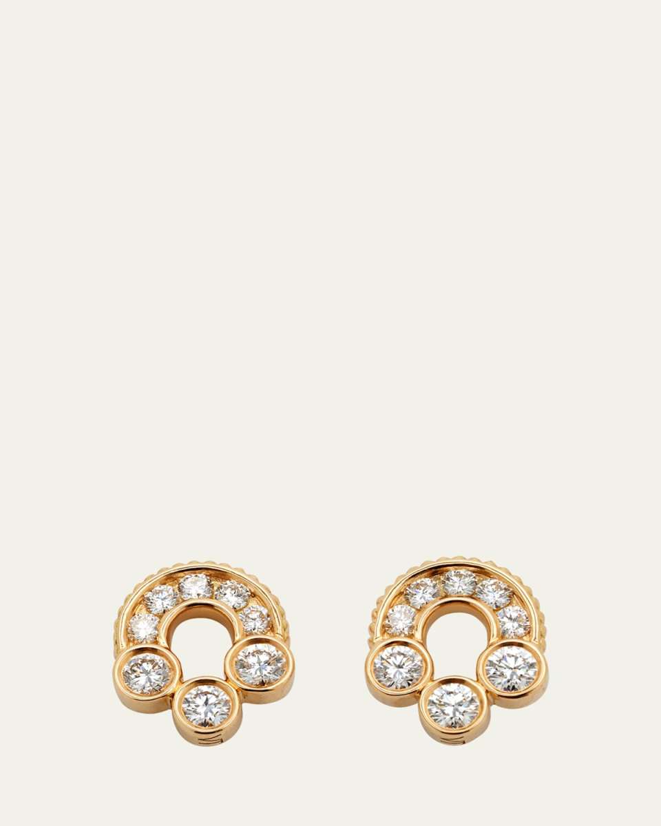 Magnetic Diamond Stud Earrings in 18K Yellow Gold